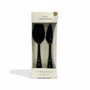 Bridgeport Cheese Knives 2-Piece Set By Threshold Black Finish For Entertaining